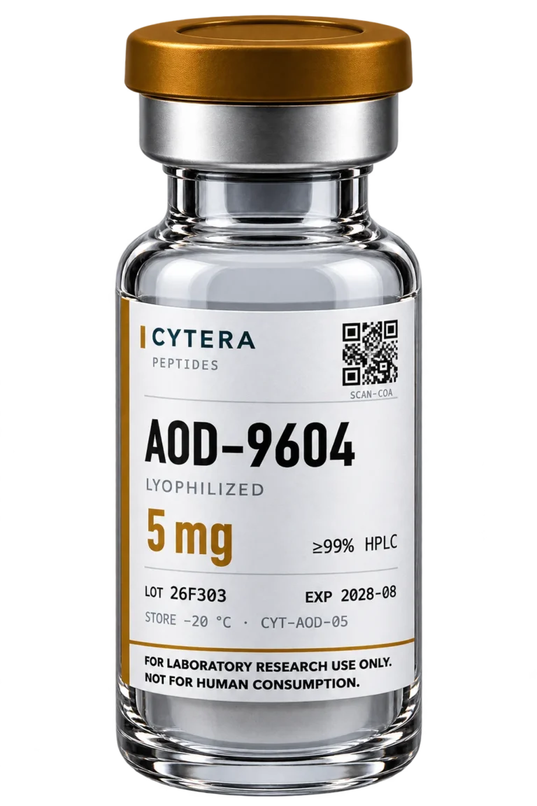 AOD 9604 Peptide vial - Cytera Peptides, lot-numbered research peptide