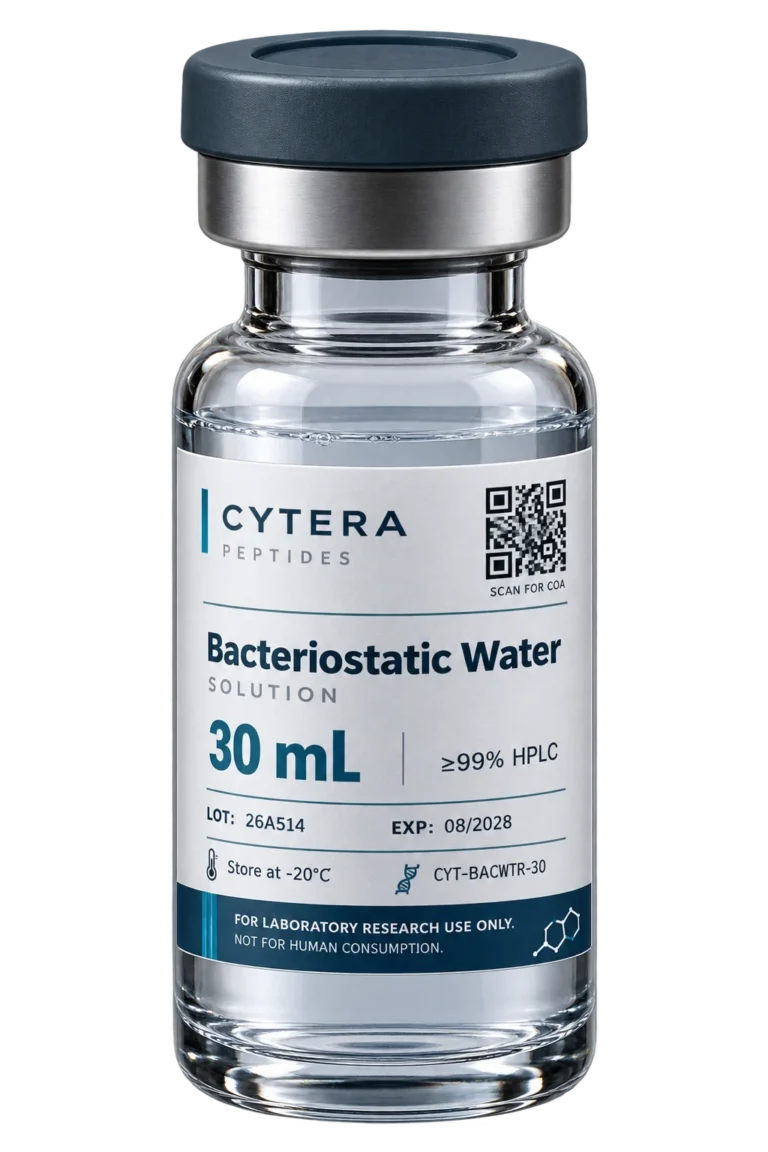 Bacteriostatic Water vial - Cytera Peptides, lot-numbered research peptide