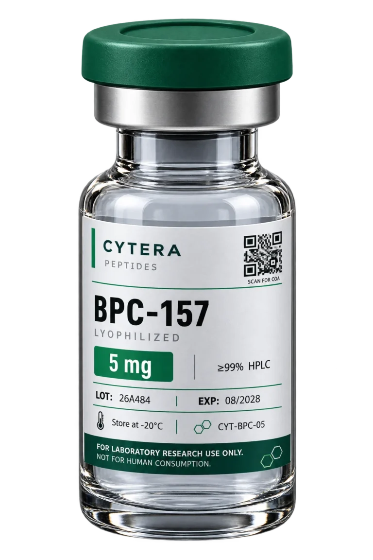 BPC 157 Peptide vial - Cytera Peptides, lot-numbered research peptide - 5 mg