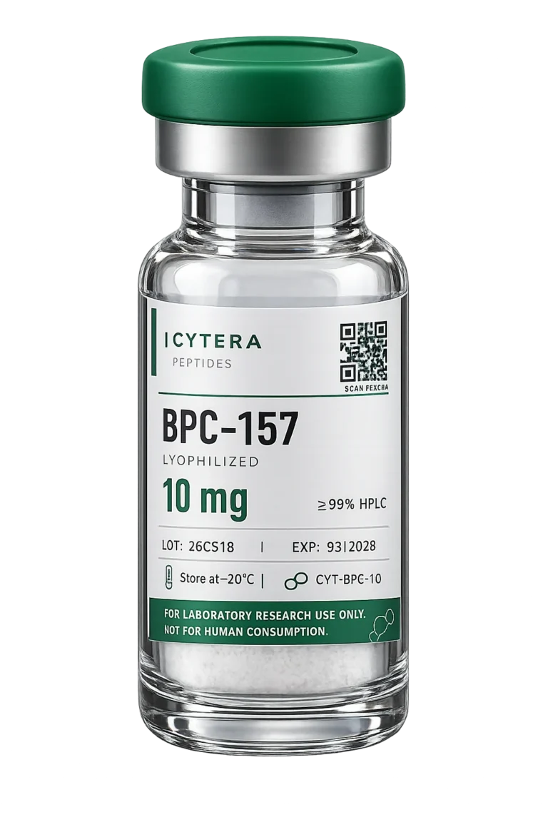 BPC 157 Peptide vial - Cytera Peptides, lot-numbered research peptide - 10 mg