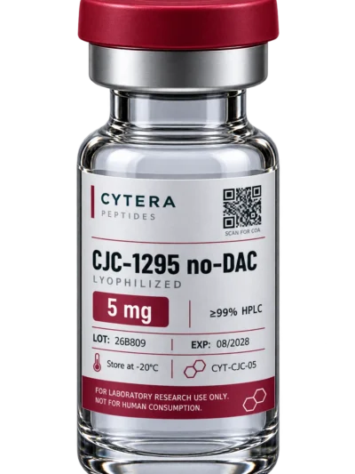 CJC-1295 vial - Cytera Peptides, lot-numbered research peptide