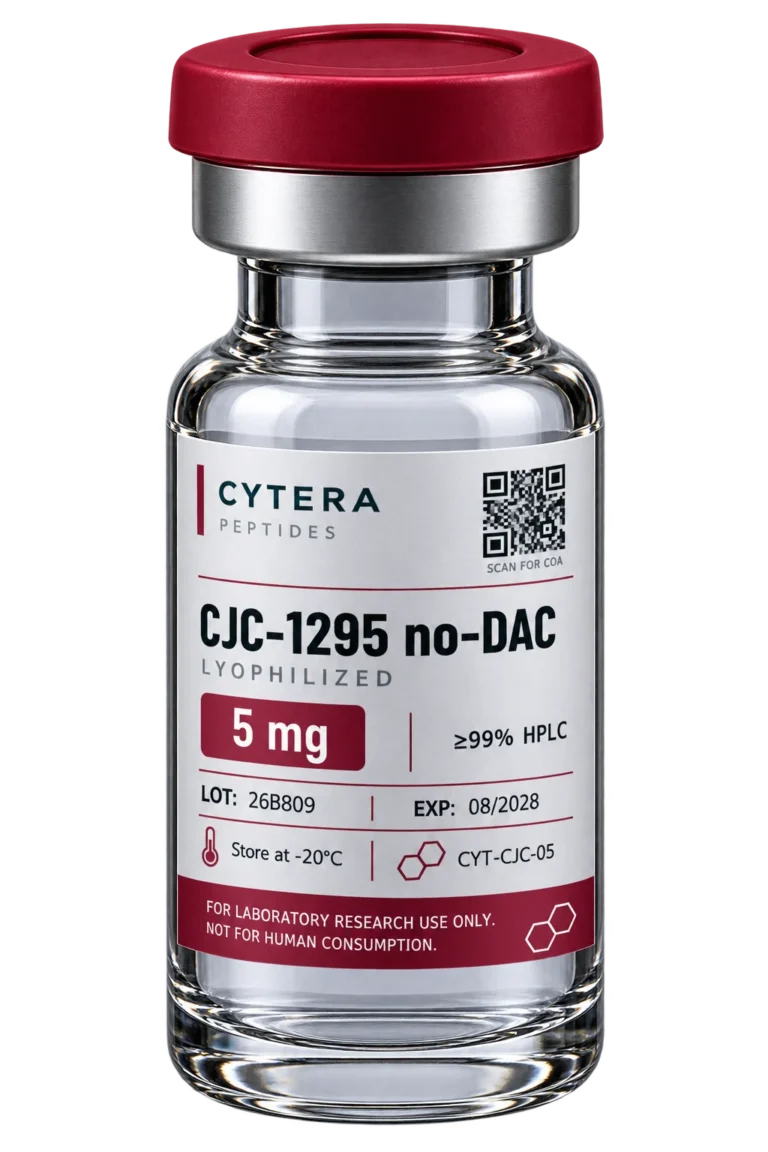 CJC-1295 vial - Cytera Peptides, lot-numbered research peptide
