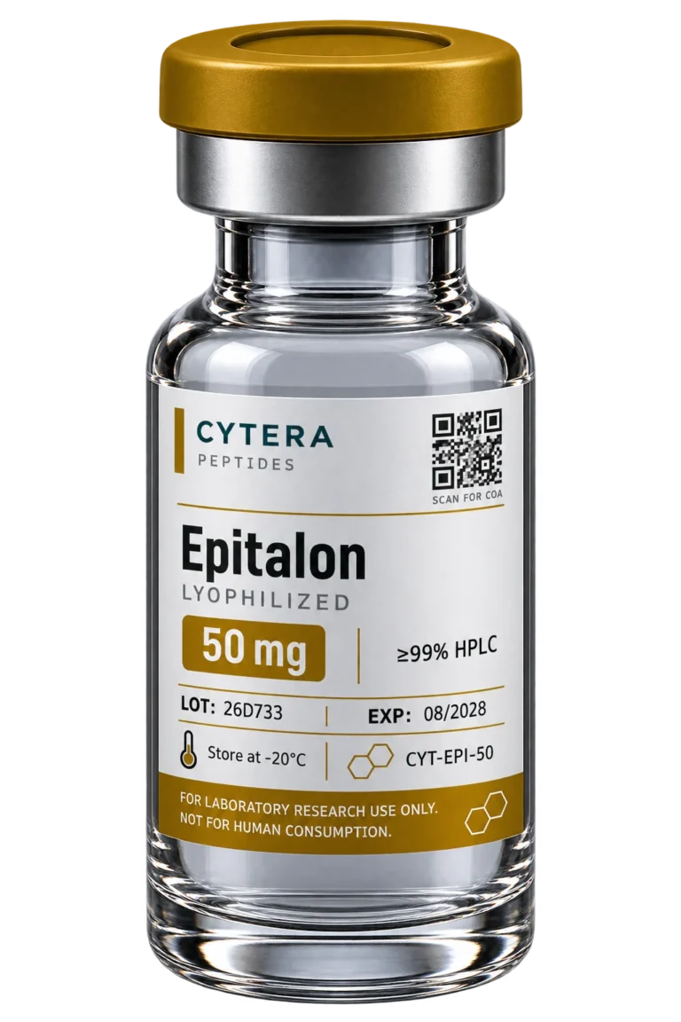 Epitalon Peptide vial - Cytera Peptides, lot-numbered research peptide