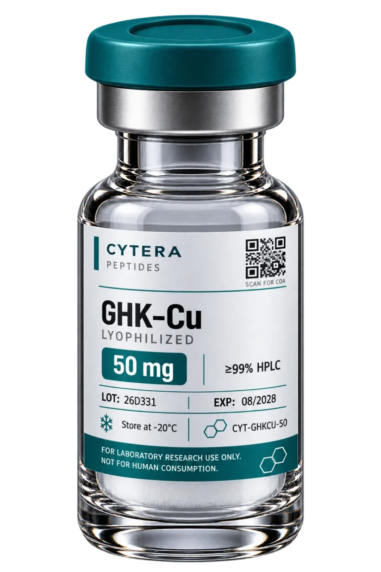 GHK Cu Peptide vial - Cytera Peptides, lot-numbered research peptide - 50 mg