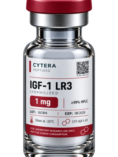 IGF-1 LR3 vial - Cytera Peptides, lot-numbered research peptide