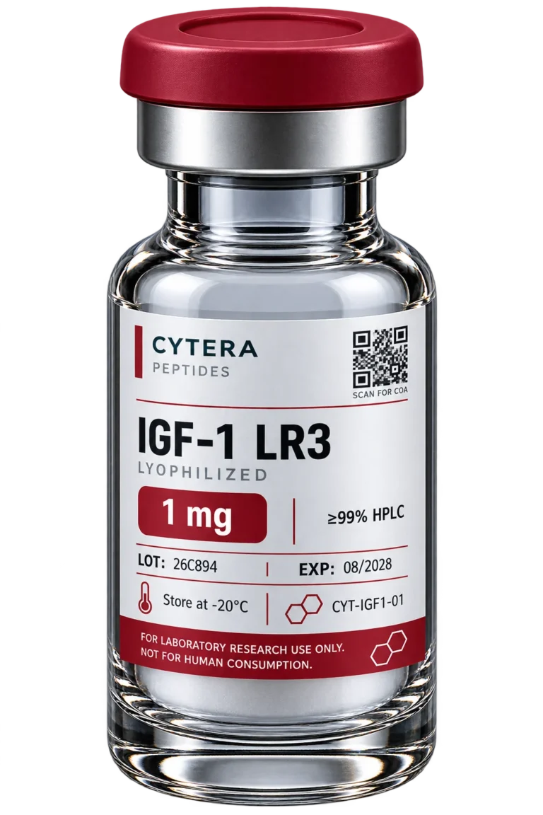 IGF-1 LR3 vial - Cytera Peptides, lot-numbered research peptide