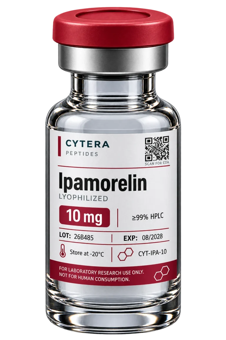 Ipamorelin Peptide vial - Cytera Peptides, lot-numbered research peptide