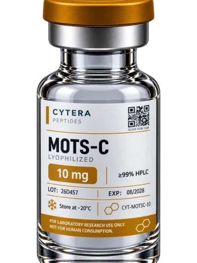 MOTS-C vial - Cytera Peptides, lot-numbered research peptide