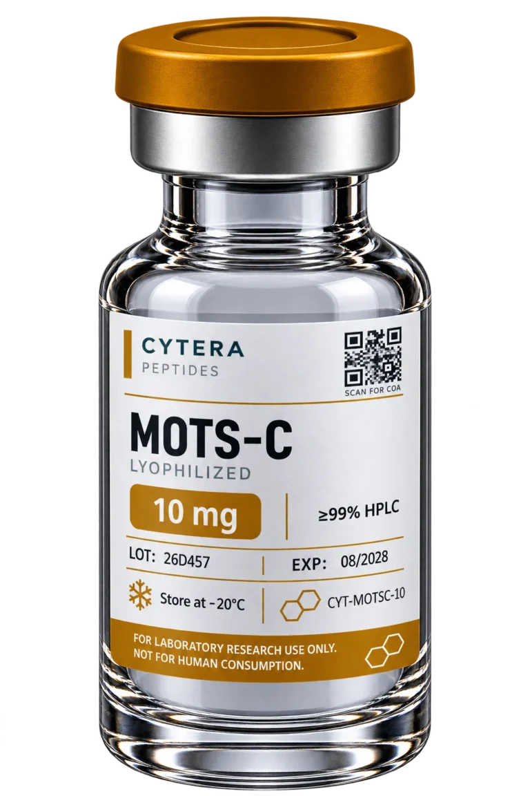 MOTS-C vial - Cytera Peptides, lot-numbered research peptide