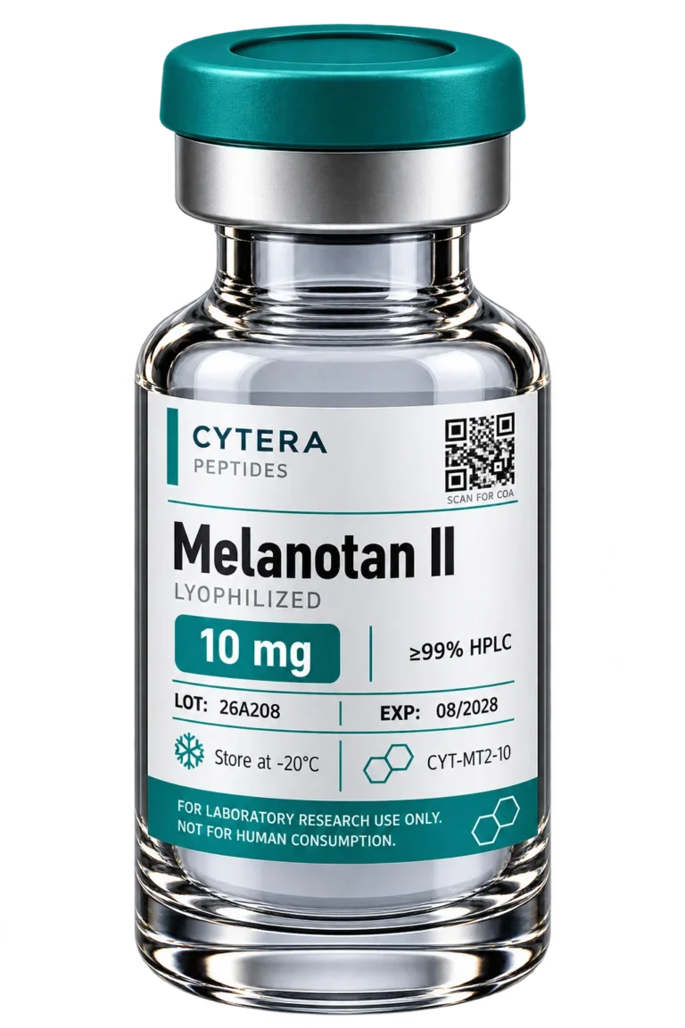 Melanotan 2 Peptide vial - Cytera Peptides, lot-numbered research peptide