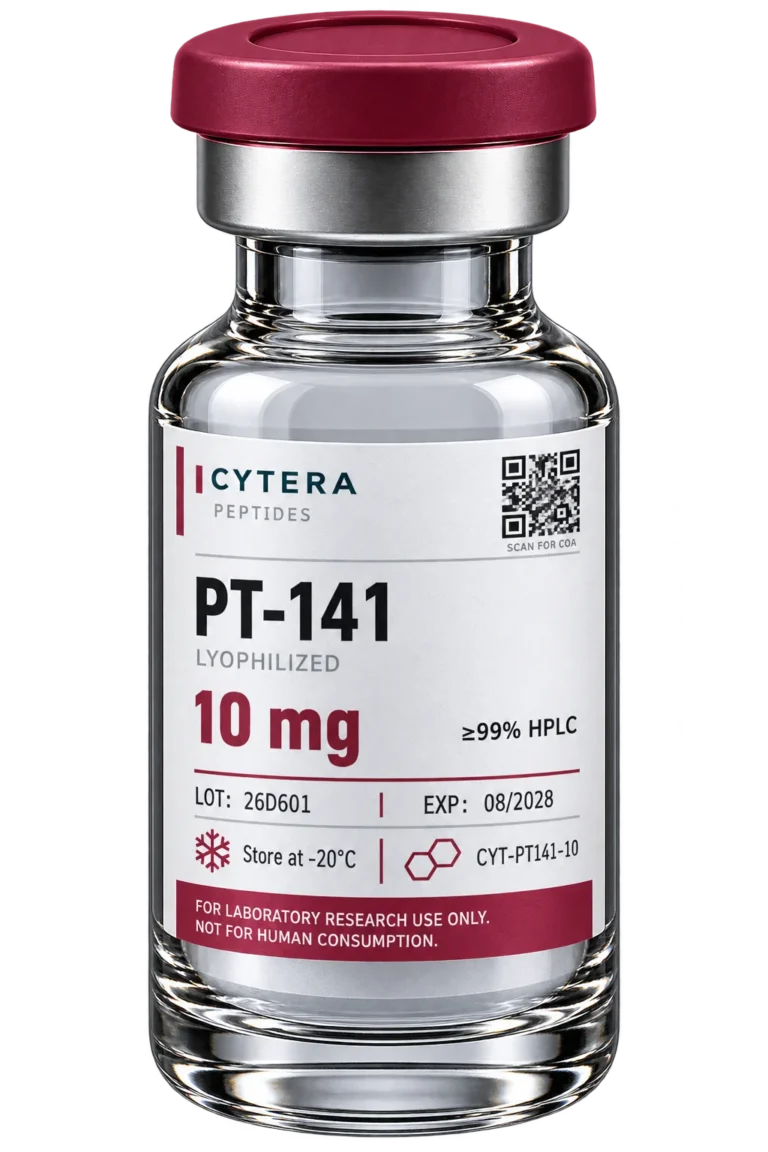 PT-141 vial - Cytera Peptides, lot-numbered research peptide