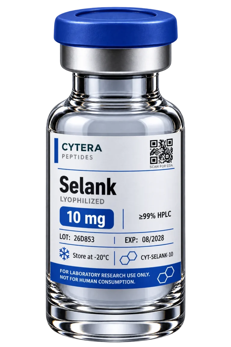 Selank vial - Cytera Peptides, lot-numbered research peptide