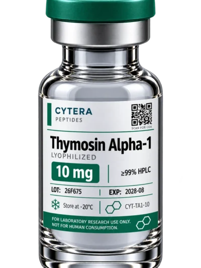 Thymosin Alpha 1 vial - Cytera Peptides, lot-numbered research peptide