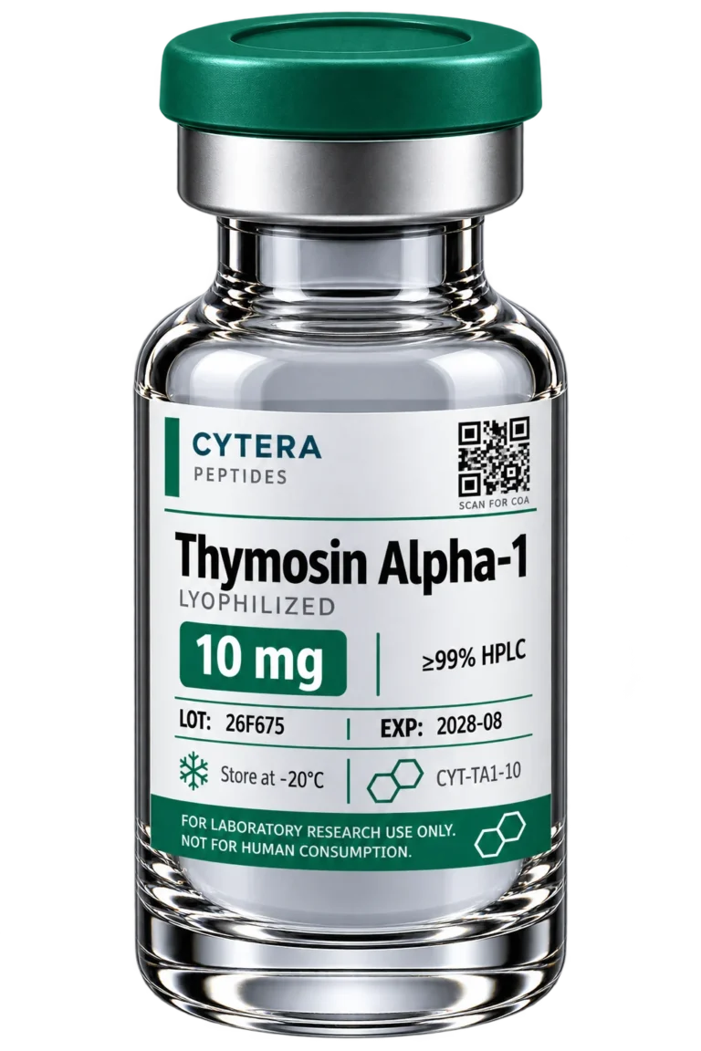 Thymosin Alpha 1 vial - Cytera Peptides, lot-numbered research peptide