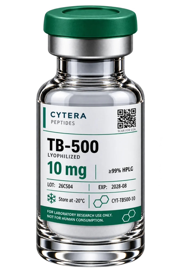 TB 500 vial - Cytera Peptides, lot-numbered research peptide