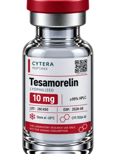 Tesamorelin Peptide vial - Cytera Peptides, lot-numbered research peptide