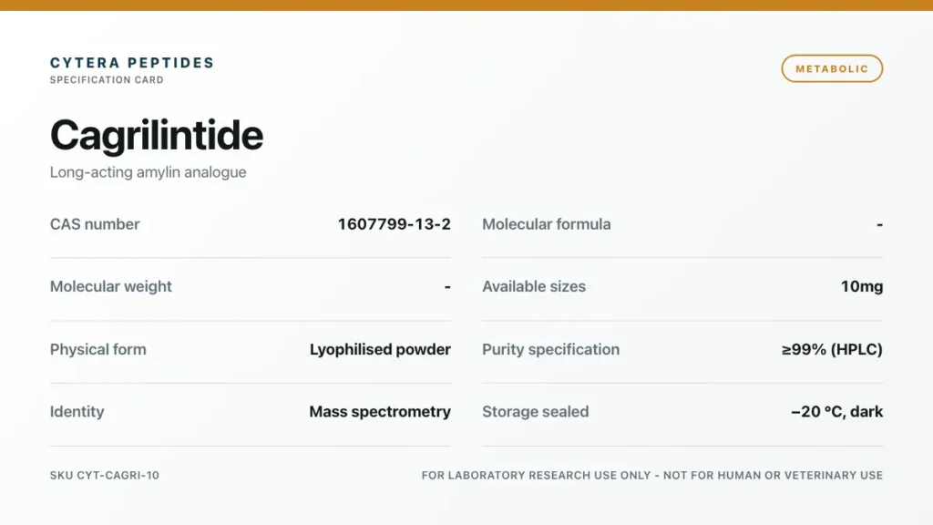 Cagrilintide specification card - CAS 1607799-13-2, -, - g/mol
